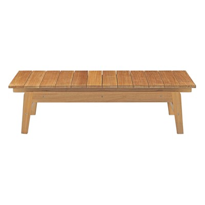 Natural Teak Wood Outdoor Patio Coffee Table, 47"