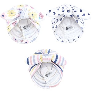 Hudson Baby Infant Girls Turban Cotton Headwraps, Flowers And Strawberries, 0-24 Months - 1 of 4