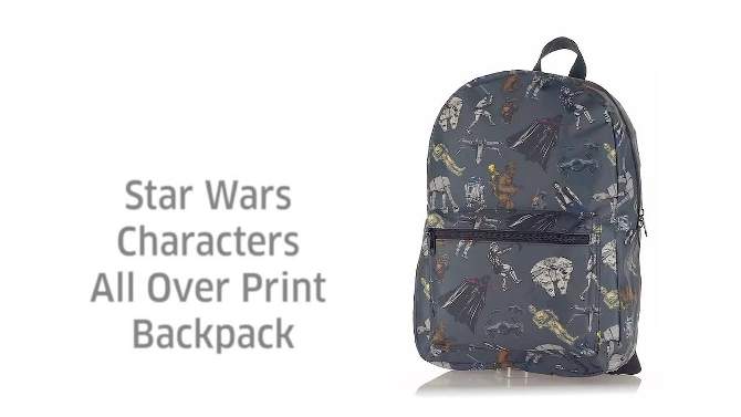 Star Wars Multi Character AOP Adult 17" Laptop Backpack, 2 of 8, play video