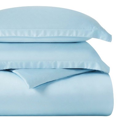 Premium Cotton 400 Thread Count Solid Duvet Cover Set by Blue Nile Mills
