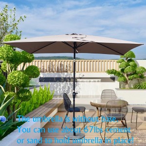 Aghana Digitals 6x9ft Rectangular Patio Umbrella with Crank Lift, Push Button Tilt & Vented Top - - 1 of 2