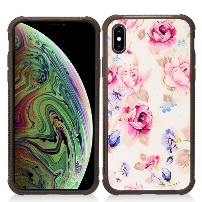 Insten Flower Hard Hybrid Plastic TPU Case For Apple iPhone XS Max - Multi-Color by Eagle