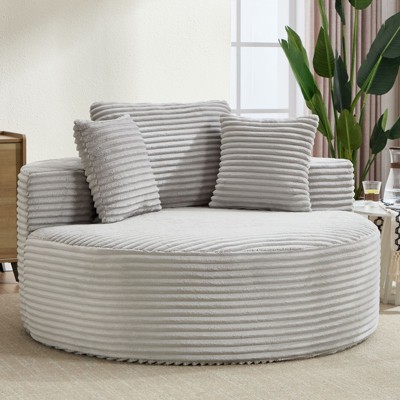 NicBex Round Sofa Bed,Modular Sectional Couch with Memory Foam,Washable Cover,Cloud Couch with 3 Pillows for Small Spaces,Living Room