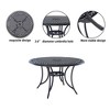 CLIHOME 3-Piece Outdoor Aluminum Dining Set With 2 360° Rotation Chairs & 1 48" Round Woven Dining Table With Umbrella Hole - 4 of 4