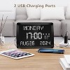 Aoibox Digital Clock with Large Display, Calendar, Day & Date, Indoor Temperature, Adjustable Brightness, Snooze, 12/24H, DST for Home, Office,Elderly - 4 of 4