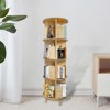 KTMBDW Rotating Bookshelf 360 Display 4 Tier Floor Standing Bookcase Storage Rack for Kids&Adults Solid Wood Bookshelf Organizer, Nature - 2 of 4