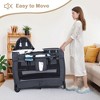 Kinder King 4-in-1 Convertible Baby Playard with Bassinet, Diaper Changer, Cradle&Bedside Sleeper, Breathable Mesh, Storage Organizer&Lockable Wheels - 4 of 4