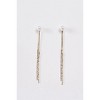 Slickblue Women's Jewelry, Gold/Silver Drop Earrings with Pearl & Rhinestone Ear Jackets, Convertible Style, 3.5" - 2 of 4