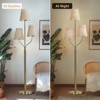 Maxax 65" Rattan Floor Lamp for Living Room, 3-Lights Boho Floor Lamp with Rattan Shade, Farmhouse Brass Gold Tree Standing Lamp for Bedroom, Office - 4 of 4