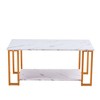 Dexmalle Marble MDF Rectangle Tabletop Iron Coffee Table - 4 of 4