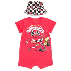 Disney Lion King Mickey Mouse Winnie the Pooh Nightmare Before Christmas Lilo & Stitch Baby Romper and Bucket Sun Hat Newborn to Infant - 1 of 4