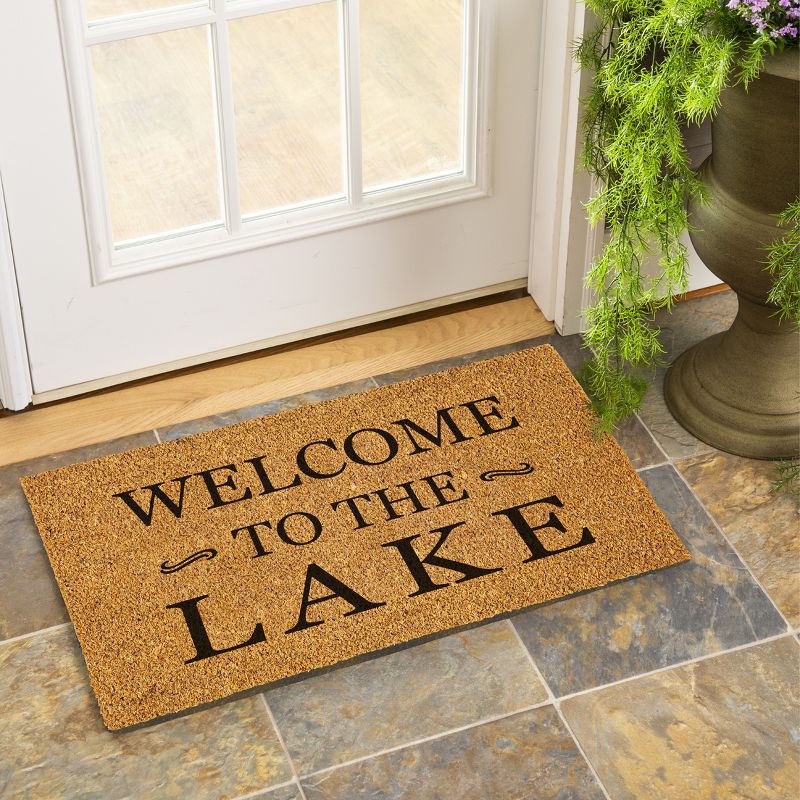 Evergreen 16 x 28 Inches Welcome to The Lake Door Mat | Non-Slip Rubber Backing | Dirt catching Natural Coir | Indoor and Outdoor Home Decor, 2 of 8