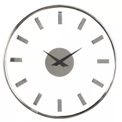 14" x 14" Round Aluminum Wall Clock with Clear Face - Olivia & May