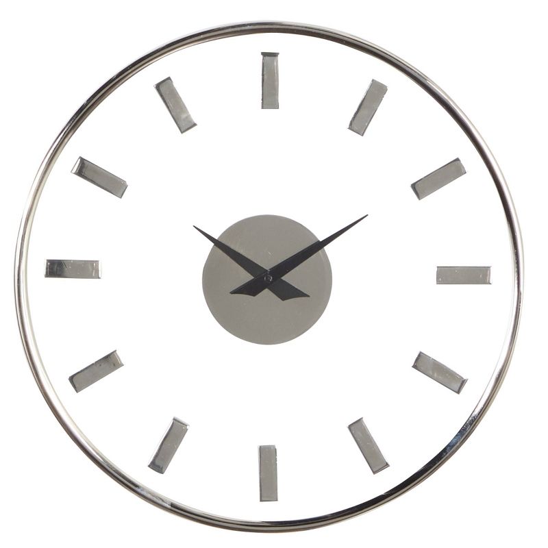 14" x 14" Round Aluminum Wall Clock with Clear Face - Olivia & May, 1 of 7