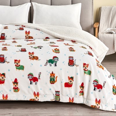 Holiday-Printed Plush Throw Blanket - Great Bay Home