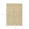 Gold Beige And Ivory Geometric Washable Indoor Outdoor Area Rug - 3 of 4