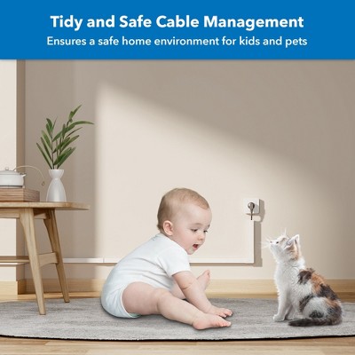 White PVC Wall Cable Concealer Kit with Connectors