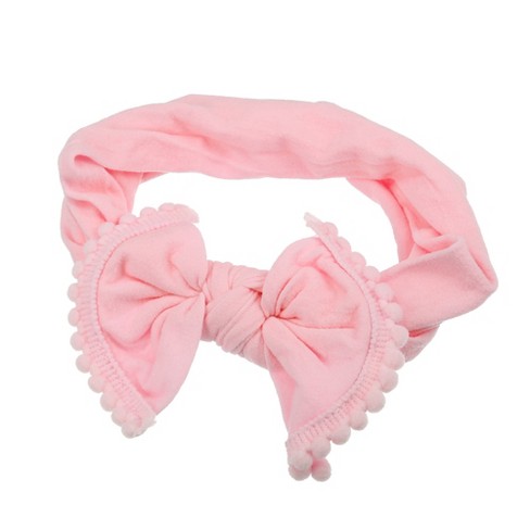 Unique Bargains Cotton Bow Headband Fashion Cute Hair Band For Child 6.3  Inch Light Pink : Target