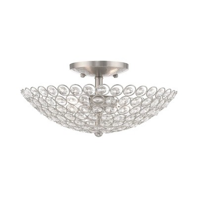 Livex Lighting Cassandra 2 - Light Semi-Flush Mount in  Brushed Nickel
