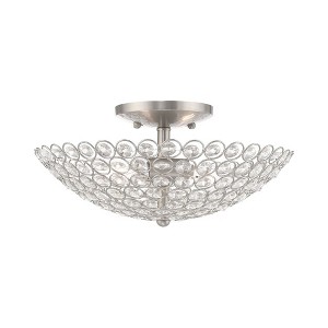 Livex Lighting Cassandra 2 - Light Semi-Flush Mount in  Brushed Nickel - 1 of 2