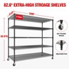 Heavy Duty 5-Tier Wire Shelving Unit 3300LBS, 82.6"H x 59"W Metal Storage Rack with Wheels, Adjustable Garage Shelves - 3 of 4