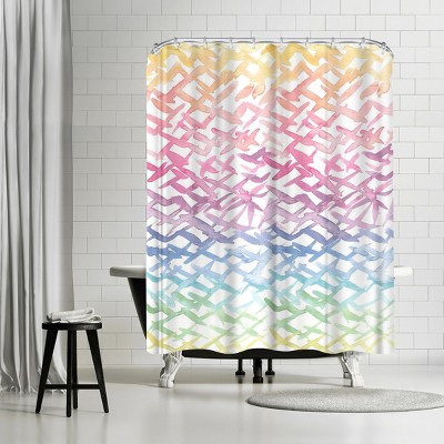 Americanflat Rainbow Abstract by Victoria Nelson 71" x 74" Shower Curtain