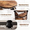 3-Tier Round Side Table, Living Room Accent Tables for Small Spaces, Small Corner Table with Storage Shelves, Metal Legs - 2 of 4