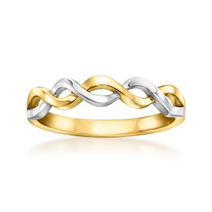 Pure Collection by Ross-Simons 18kt Gold Vermeil and Sterling Silver Twisted Ring - 1 of 4