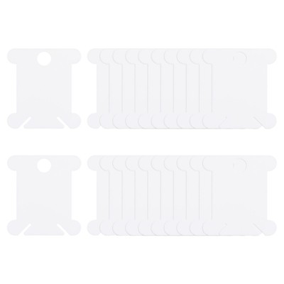 Unique Bargains PP Plastic Reusable Embroidery Floss Bobbins with Thread Clips 100 Pcs