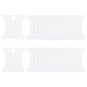 Unique Bargains PP Plastic Reusable Embroidery Floss Bobbins with Thread Clips 100 Pcs - 1 of 4