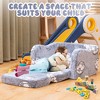 Hooseng Toddler Couch, 2-in-1 Glow-in-The-Dark Plush Kids Fold-Out Sofa, Convertible Kids Sofa to Lounger with Curved Armrests for Boys & Girls - 3 of 4