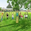Costzon Swing Set for Backyard, 4-in-1 Heavy Duty Metal Frame with 2 Adjustable Swings, Slide, Basketball Hoop, Indoor/Outdoor Playset for Kids - 2 of 4