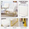 Single Sofa Chair, Accent Chair With Golden Metal Legs, Anti-slip Pads Armless Sofa Chair, Home Theater Seating For Living Room, White - 4 of 4