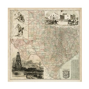 Trademark Fine Art - Vision Studio 'Map Of Texas' - 1 of 4