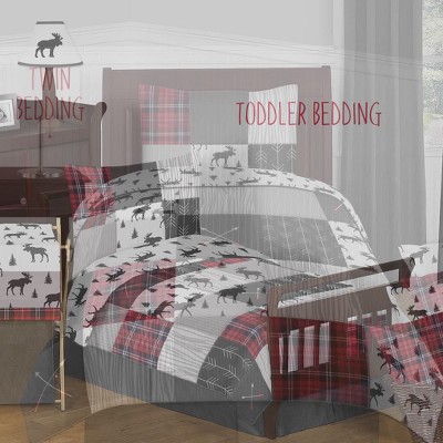 Full Red and Black Reversible Microfiber Kids Comforter Set