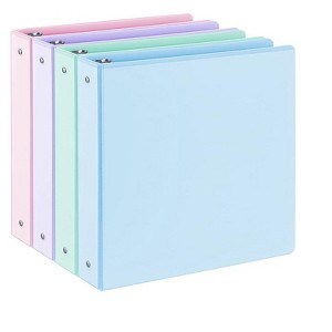 Itopfox 3-Ring Binder with Pockets, Holds 325 Sheets, Assorted Pastel Colors - Perfect for School, Office, and Home Organization - 1 of 4