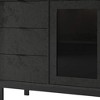 HomeRoots 31" Black Wood Accent Cabinet With LED With Single Door And Three Drawers - 4 of 4