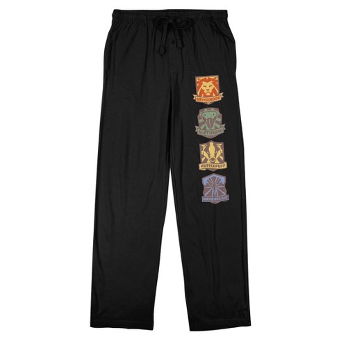 Harry Potter Hogwarts Houses Men's Black Sleep Pants : Target