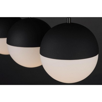 Sleek Modern Black Nickel 3-Light LED Pendant with Satin White Glass