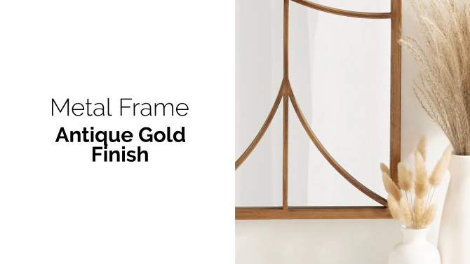 Kate and Laurel Larisa Framed Arch Mirror, 24x36, Gold, 2 of 10, play video