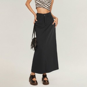 Anna-Kaci Women's High Waist Maxi Skirt with Belt Loops, Clean Front Seams, Structured Waistband - 1 of 4