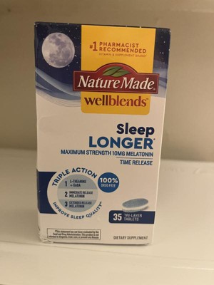 Nature Made Wellblends Sleep Longer , Melatonin 10mg, L-theanine 100mg ...