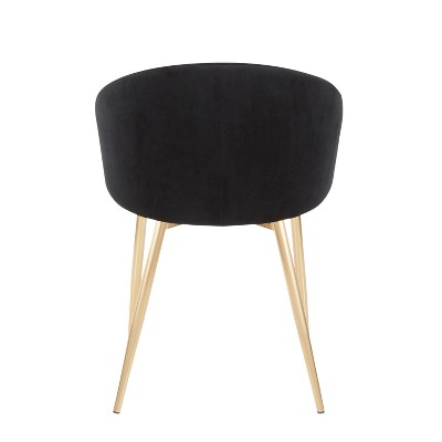 Elegant Black Velvet and Gold Metal Contemporary Dining Chair