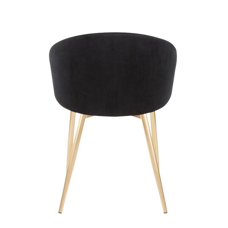 Set of 2 Claire Dining Chairs Gold/Black Velvet - LumiSource, 5 of 17