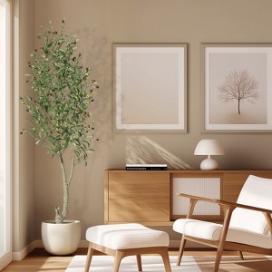 Garvee 5/6/7FT Olive Trees Artificial Indoor, Olive Tree Plants, Faux Olive Tree with Realistic Trunk, Leaves, Fruits for Home Office Decor - 1 of 4
