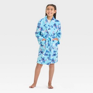 Girls' Lilo & Stitch Robe - Blue - 1 of 3