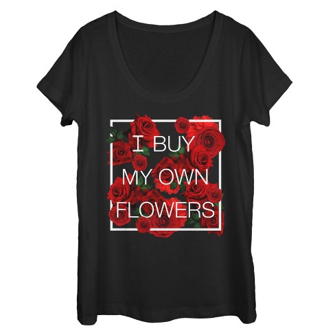 Women's Lost Gods Valentine's Day Buy My Own Flowers Scoop Neck : Target