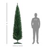 8ft Unlit Pencil Artificial Christmas Tree with Realistic Branches and 618 Tips, Plastic Base - 3 of 4
