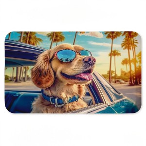 Stupell Industries Cool Puppy Tropical Sunset Printed Anti-Fatigue Floor Mat, design by Image World, 30"x18" - 1 of 4