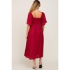 Pinkblush Burgundy Front Tie Ruffle Sleeve Maternity Midi Dress - 3 of 4
